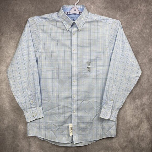 Izod Advantage Performance Button Down Shirt Mens 15-15.5 32/33 M Reg Fit Easy - Picture 1 of 11